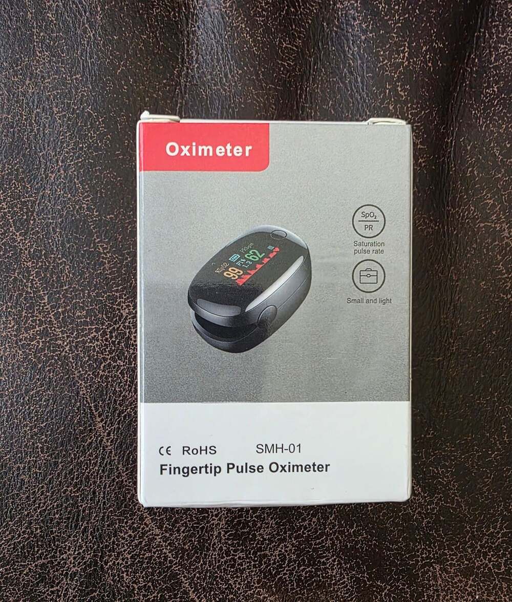 Brand New Fingertip Pulse Oximeter Black Blood Oxygen Monitor with strap